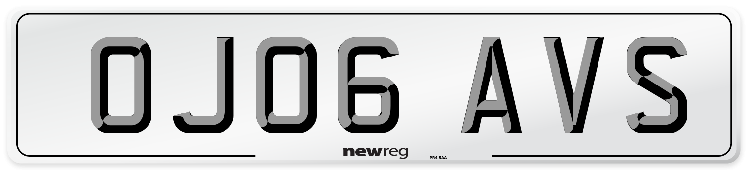 OJ06 AVS Number Plate from New Reg